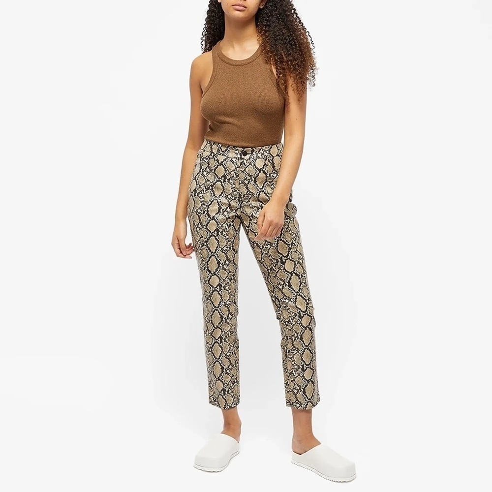 GOOD AMERICAN Neutral Snake‎ Cropped Pants Size 22 BNWT Plus Size Curvy GC512